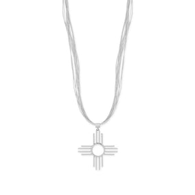 Large Oxidized Zia Symbol Pendant