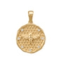 14 Karat Gold Plated Honeycomb, Bee and CZ Pendant