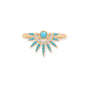 14 Karat Gold Plated Synthetic Turquoise and CZ Spike Ring