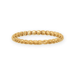 14 Karat Gold Plated Beaded Band