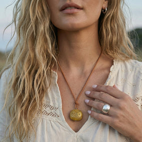 Adjustable 30" Tan Leather and Ceramic Bead Necklace