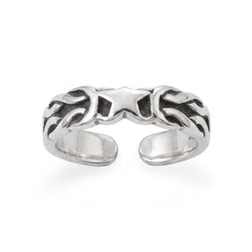 Oxidized Celtic Star Design Toe Ring