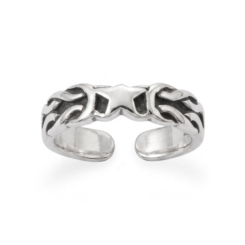 Oxidized Celtic Star Design Toe Ring