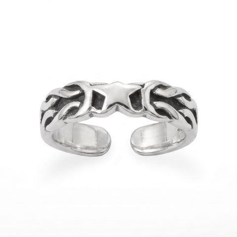 Oxidized Celtic Star Design Toe Ring