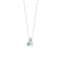 Rhodium Plated Pear Blue Chalcedony Charm