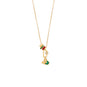 Dainty 14 Karat Gold Plated Two Cherries with Leaf Charm
