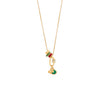 Dainty 14 Karat Gold Plated Two Cherries with Leaf Charm