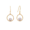 Floating 6.5mm Natural Color Cultured Freshwater Pearl Earrings