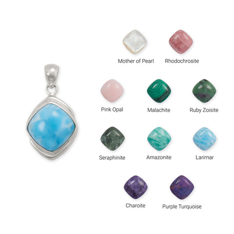 Cushion Cut Gemstone Pendant