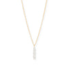 16" + 2" 14/20 Gold Filled Crinkly Cultured Freshwater Rice Pearl Drop Necklace