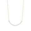 15" + 2" 14/20 Gold Filled Crinkly Cultured Freshwater Rice Pearl Curved Necklace