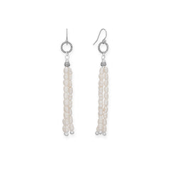 Crinkly Cultured Freshwater Rice Pearl and Bali Ring Earrings