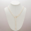 24" 14/20 Gold Filled Two Strand Cultured Freshwater Rice Pearl Lariat Necklace