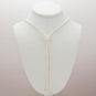 24" 14/20 Gold Filled Two Strand Cultured Freshwater Rice Pearl Lariat Necklace
