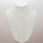 24" 14/20 Gold Filled Two Strand Cultured Freshwater Rice Pearl Lariat Necklace