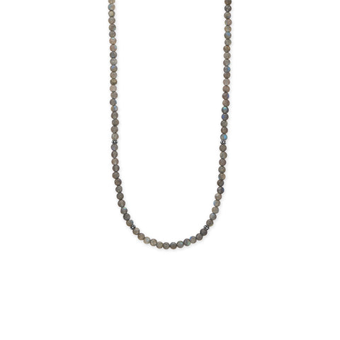 15" + 2" Labradorite Beaded Necklace