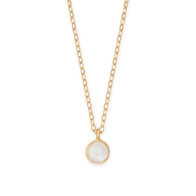 16" + 2" 14/20 Gold Filled 5mm Rainbow Moonstone Charm Necklace