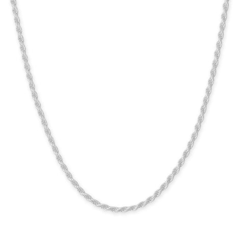 22" 2mm Diamond Cut Rope Chain