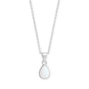 16" + 2" Silver Plated Pear Synthetic Opal Fashion Necklace
