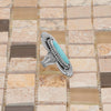 Native American Oxidized Fan Design Turquoise Ring