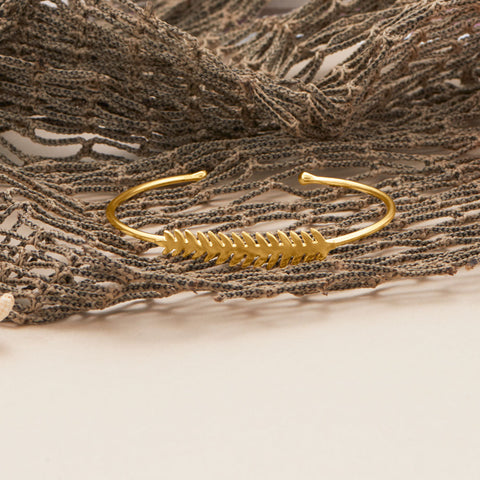 14 Karat Gold Plated Feather Cuff Bracelet