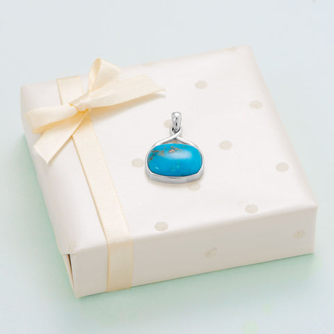 Rectangle Stabilized Turquoise Pendant