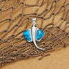 Reconstituted Kingman Turquoise Stingray Pendant