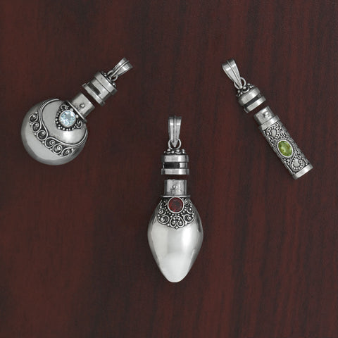 Family Heirlooms! Three Oxidized Keepsake Pendants