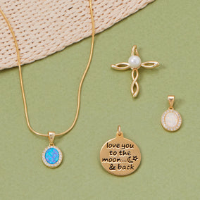 Pick Your Pendant! 14 Karat Gold Plated Jewelry Set