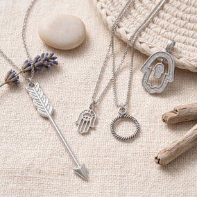 Spiritual Silver! Rhodium Plated Jewelry Set
