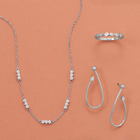 Point Me to the Sparkles! Rhodium Plated Jewelry Set