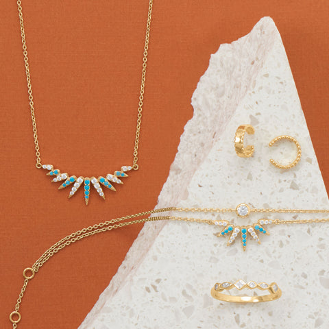 Cute and Colorful! 14 Karat Gold Plated Jewelry Set