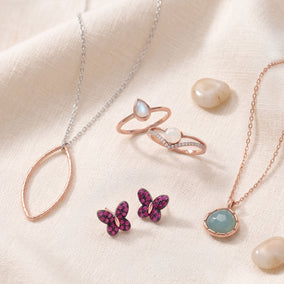 It's All Rosey! 14 Karat Rose Gold Plated Jewlery Set