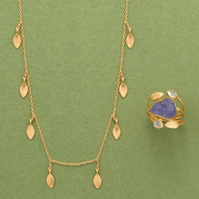 Leaf Your Mark! 14 Karat Gold Plated Jewelry Duo