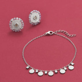 Diamonds and Dangles! Rhodium Plated Jewelry Duo