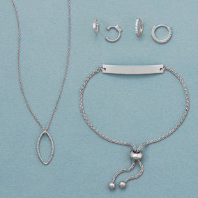 Cute Cuffs! Rhodium Plated Jewelry Set