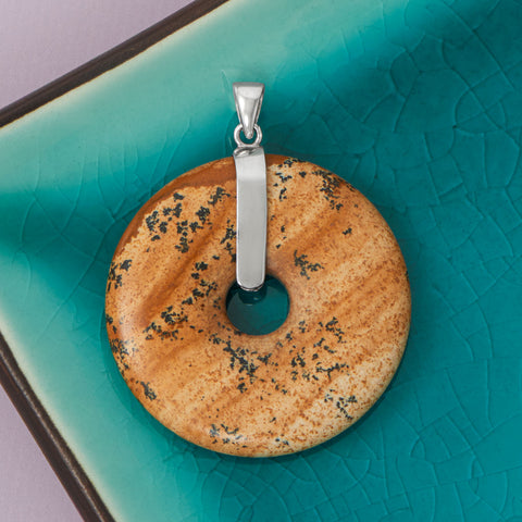 Picture Jasper Donut Pendant