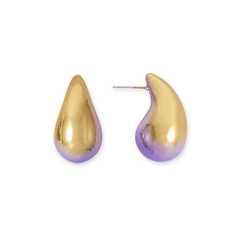 Purple Gradient Chunky Raindrop Fashion Earrings