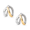 Two Tone Stainless Steel Split Hoop Earrings