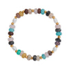 7" Multicolor Bead and Imitation Pearl Fashion Stretch Bracelet