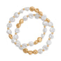 7" Gold Tone Imitation Baroque Pearl Fashion Stretch Bracelet Set