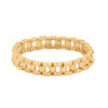 7" Gold Tone Watch Link Fashion Stretch Bracelet