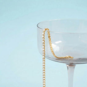 6.5" + 1" 18 Karat Gold PVD CZ Tennis Bracelet