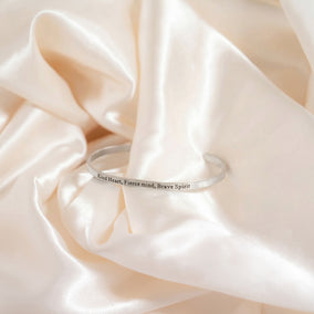 Stainless Steel "Kind Heart Fierce Mind" Cuff Bracelet
