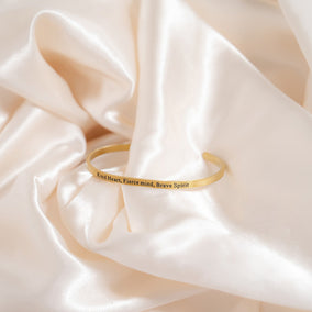 18 Karat Gold PVD "Kind Heart Fierce Mind" Cuff Bracelet
