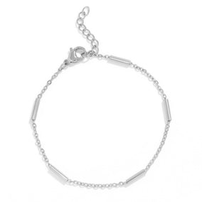 6.5" + 1" Stainless Steel Satellite Bar Bracelet