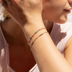 6.5" + 1" Stainless Steel Satellite Bar Bracelet