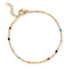 6.5" + 1" 18 Karat Gold PVD Stainless Steel Multicolor Confetti Satellite Bracelet