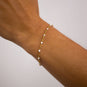 6.5" + 1" 18 Karat Gold PVD White Confetti Satellite Bracelet