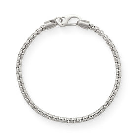 8.5" 4mm Stainless Steel Rounded Box Chain Mens' Bracelet
